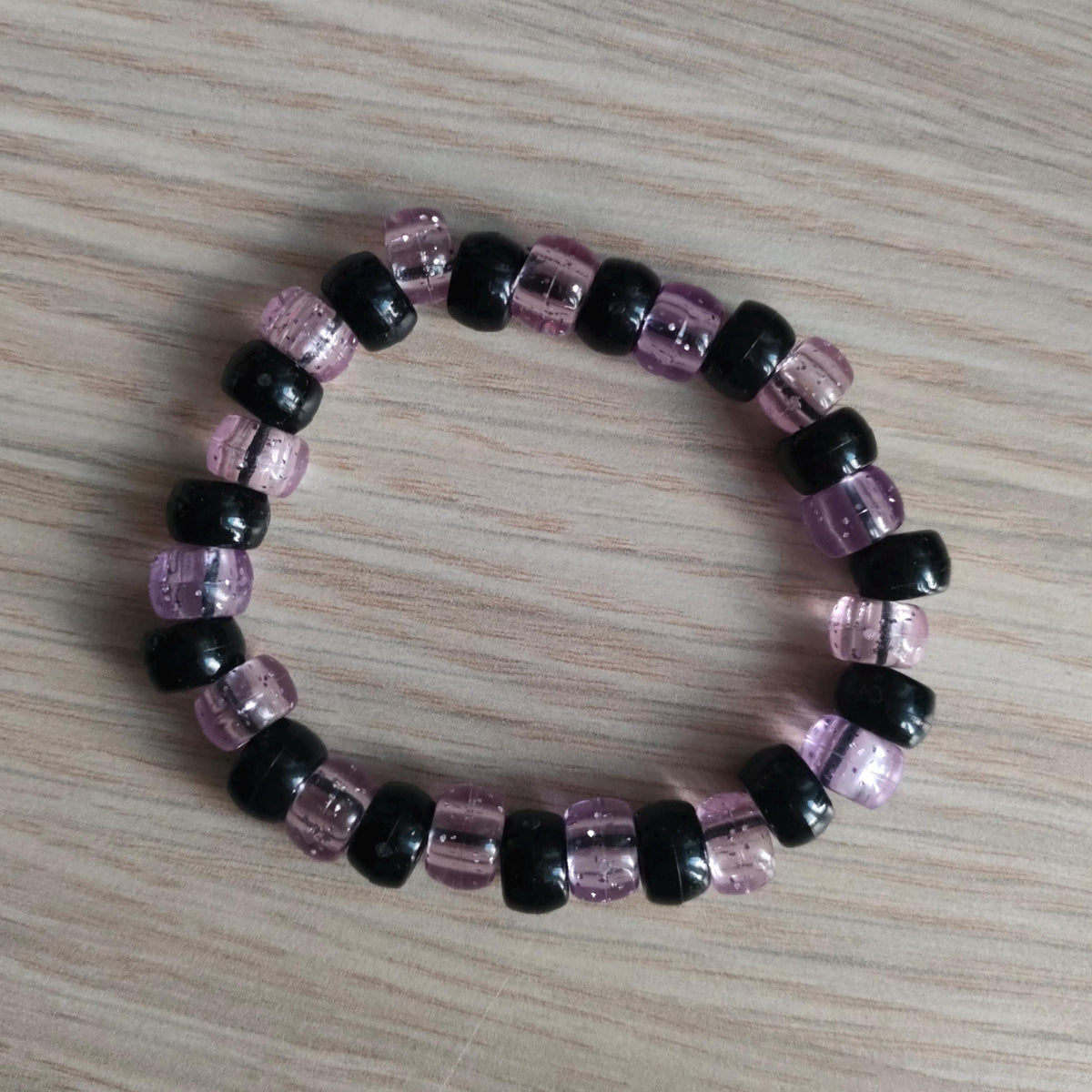 Kandi Bracelet Bundle - Black and Glittery Rainbow