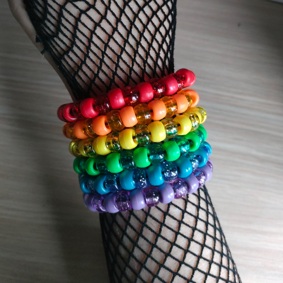 Kandi Bracelet Bundle - Rainbow + Glitter