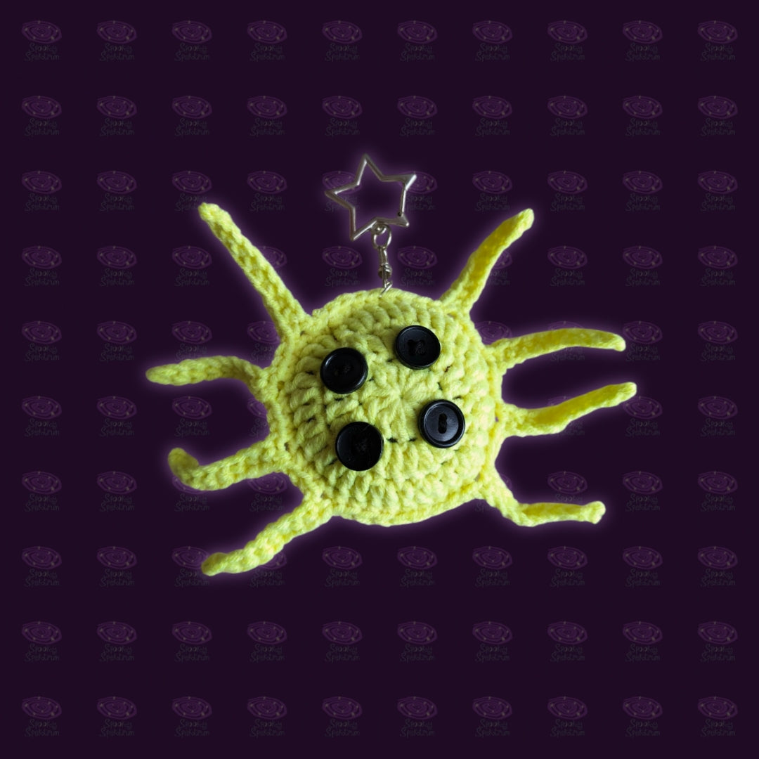 Spooky Spider Crochet Keychain - Yellow