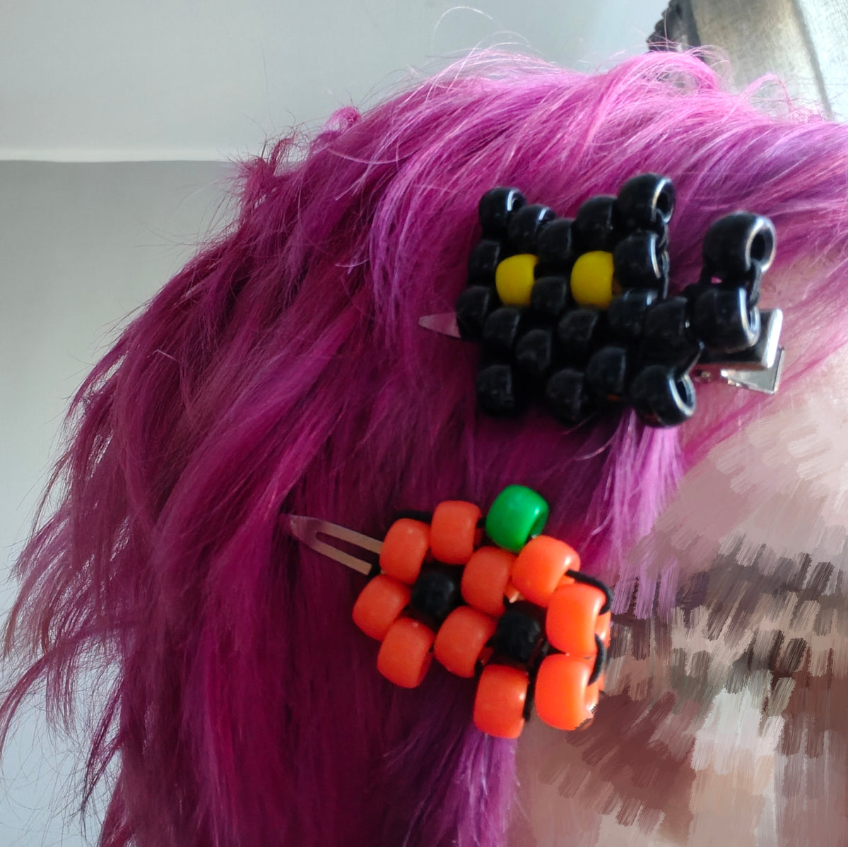 Jack-o'-lantern Kandi Hairclip