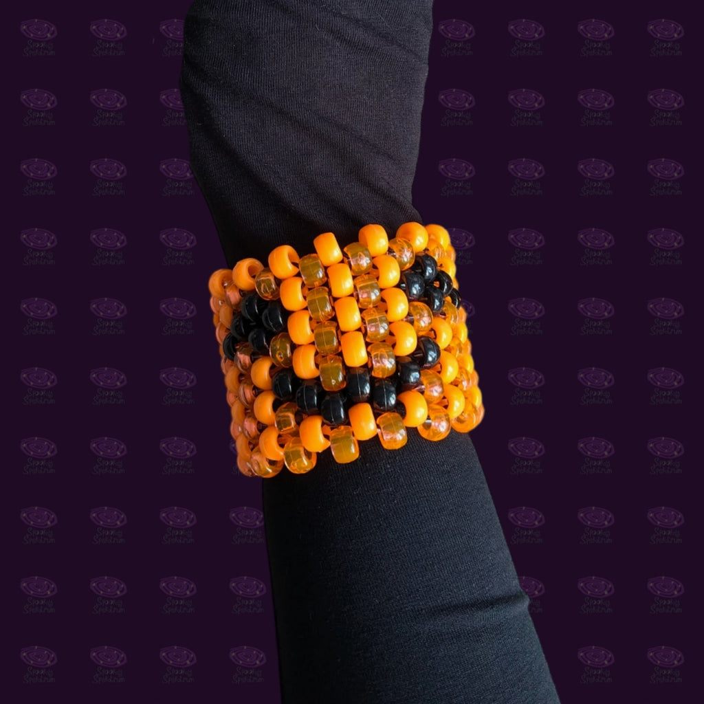 Jack-o'-lantern Kandi Cuff
