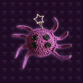 Spooky Spider Crochet Keychain - Purple