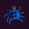 Spooky Spider Crochet Keychain - Blue