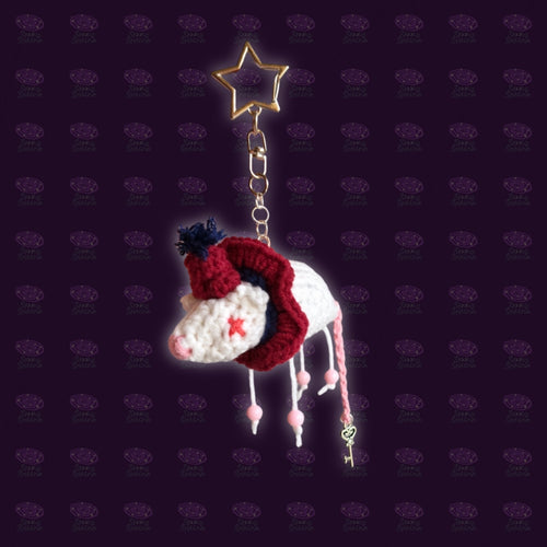 Circus Mouse Crochet Keychain