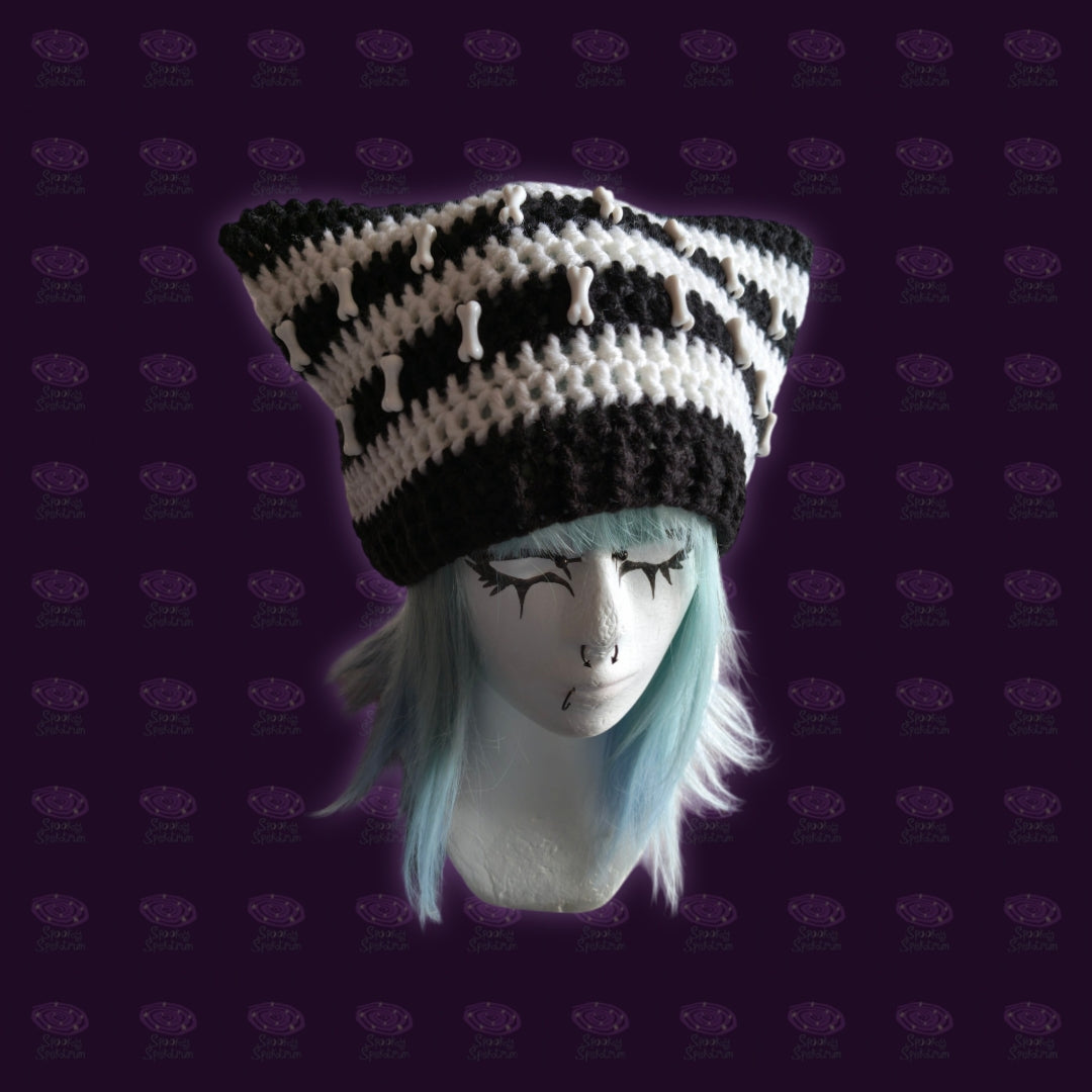 Skelly Kitty Crochet Hat